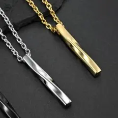 色ペアセット　ツイストネックレス 韓国　アレルギー対応　セットでお買得　金銀