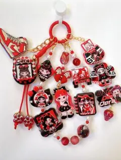 スマホストラップ バックチャーム レッド