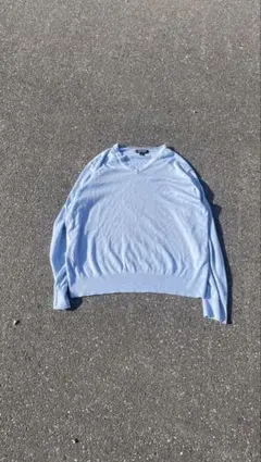 90s00s BANANA REPUBLIC ライトブルー ニットセーター XL
