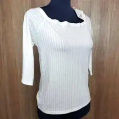 【Avan Lily】✨未着用タグ付き✨レディース　5分袖カットソー　F白