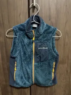 mont-bell フリースベスト 100cm~ 青緑色