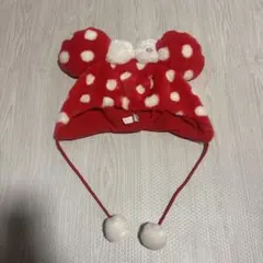 美品 ミニーマウス ミニーちゃん 赤 白 水玉 ディズニー ファンキャップ