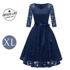 ドレス パーティードレス レディース 結婚式 七分袖 かわいい ワンピース