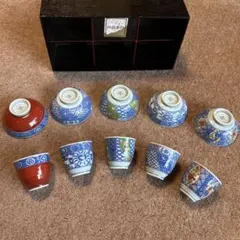 有田焼 聖山窯 藍古伊万里 小鉢 小皿 5客セット 金彩 新品未使用