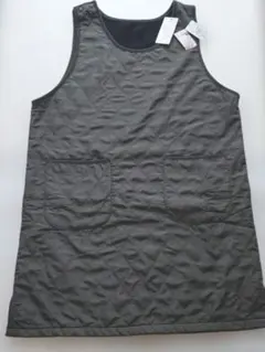 カーキ　 キルティングエプロン