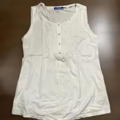 BURBERRY BLUE LABEL 胸元フリル ノースリーブカットソー