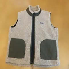 patagonia フリースベスト XL アイボリー/カーキー