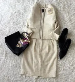 小柄ママ♡アンタイトル ツイードジャケット Ｓ入学式 セレモニー