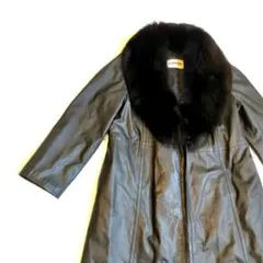 ANGEL LEATHER 日本製 リアルファー レザー ロングコート ベルト付