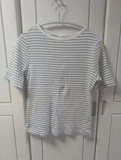 UNIQLO リブクルーネックT 半袖 ボーダー XL
