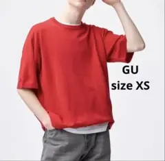 新品GU ジーユー ウォッシャブルニットT（5分袖）RED XSのサムネイル