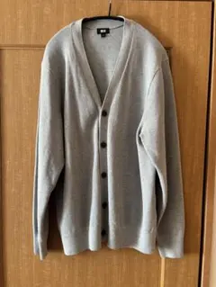 ユニクロ♡ウォッシャブルミラノリブVネックカーディガン♡グレー♡Ｌ♡男女兼用