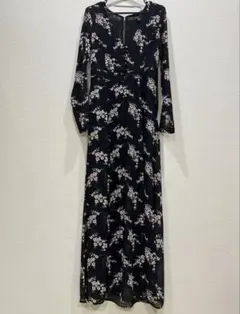 FOREVER 21 花柄 ロングワンピース ブラック