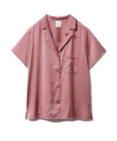 ジェラピケ　ジェラートピケ　ストロベリー刺繍サテンシャツ