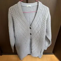 レディース　ニット　セーター　カーディガン　水色　青　Mサイズ