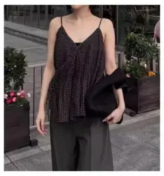 etretokyo コットンドビーカシュクールキャミソール ブラック - メルカリ