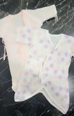 長肌着 ピンクと白のボーダー柄 　ピンクと紫の風船柄50～70cm