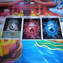 ポケモンカード 3枚セット 鋼エネルギー 火エネルギー 水エネルギー渦巻きホロのサムネイル