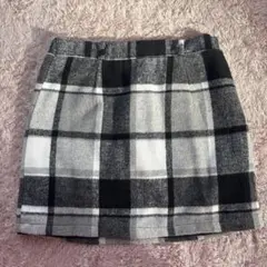 インパン裏地付きチェック柄 台形スカート