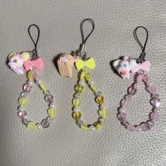 もふるん、きゃんでぃ、ぺこりんスマホストラップ