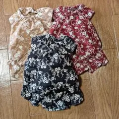 犬の服刺繍生地ワンピース