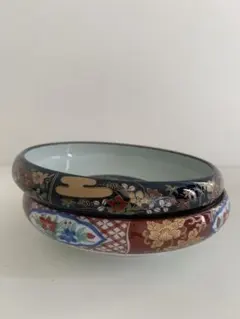 有田焼 金彩花絵平鉢皿 ×2のサムネイル