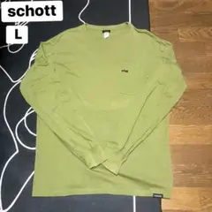 Schott N.Y.C. 長袖 ポケットTシャツ オリーブ Lのサムネイル