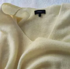 Theory セオリー カシミヤ100％シアー VネックニットレモンイエローS