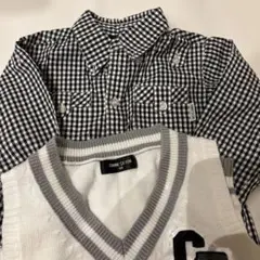 COMME CA ISM チェック柄長袖シャツ 90 ベスト　男の子　七五三