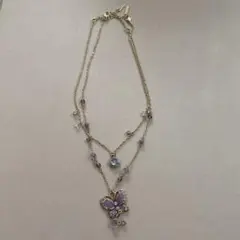 アナスイ　ANA SUI ネックレス　２連　蝶　花