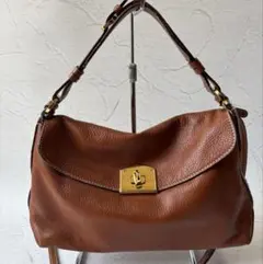 sergio rossi ブラウンショルダーバッグ