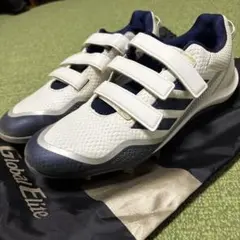 アディダス野球スパイクシューズ ホワイト/ネイビー