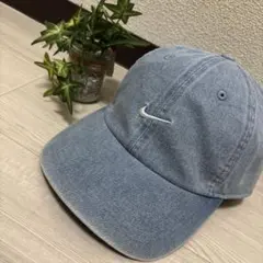 NIKE ナイキ デニム キャップ メンズ サイズ調節可能 ワンポイント 送料込
