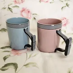 【希少】Francfranc リボン マグカップ ピンク ミント 2個セット
