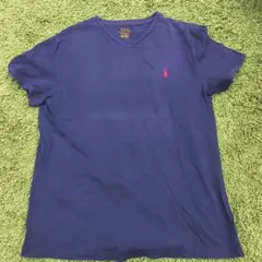 Polo Ralph Lauren ネイビー Vネック Tシャツ M