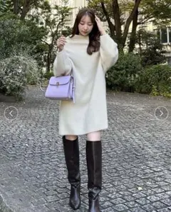 【お値下げ中】新品（試着のみ）フレイアイディー♡ラクーンニットミニワンピース