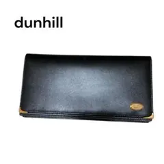 dunhill ダンヒル 長財布 二つ折 レザー ブラック ゴールド金具 メンズ