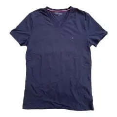 【美品】TOMMY HILFIGER ストレッチ VネックTシャツ ネイビー M
