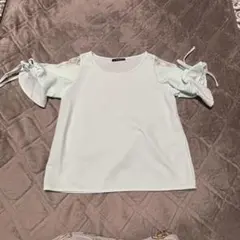 INGNI✨ トップス Mサイズ ミントグリーン レース袖 リボン きれいめ