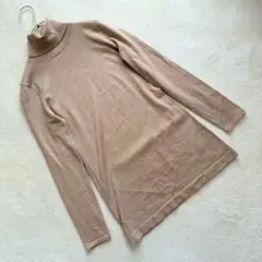 ミッシェルクラン タートルネックニットセーター 毛混 ベージュ トップス M