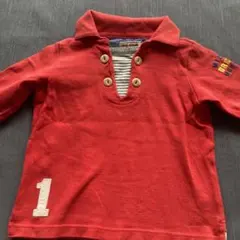 ミキハウス 赤 ボタン付きポロシャツ 90