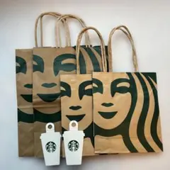 スターバックス 紙袋 ４枚、ギフトタグ2枚　セット