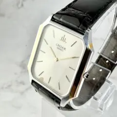 【新品電池】 セイコー クレドール シルバー文字盤 9300-5340 スクエア