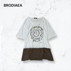 a4301 ブローディア Tシャツ 白 40 チュニック 訳あり プリント 春夏のサムネイル