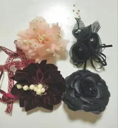 フラワー コサージュ 4点セット