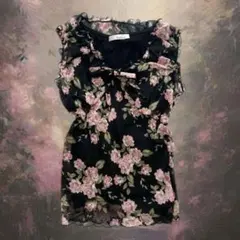 00s 花柄 フリル リボン フェアリーグランジ LIZLISA系 コケット