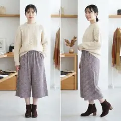 Samansa Mos2 サマンサモスモス 花柄 ガウチョパンツ ワイドパンツ