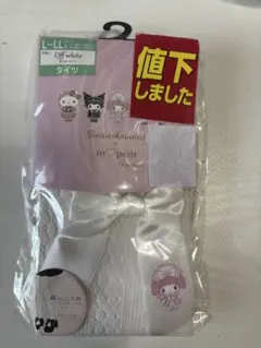 サンリオ リボン付きタイツ L-LL オフホワイト 青木美沙子 マイメロディのサムネイル