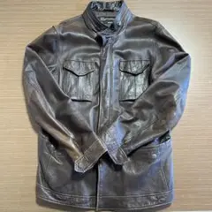 T*️様 ダークブラウン レザー ジャケット XL