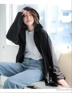 ｃｏｃａコカ　UVカットギャザーパーカー ブラック　M